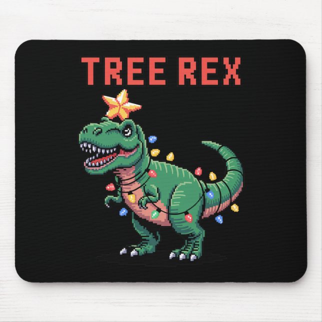 Tree Rex Ugly Christmas Sweater Dinosaur  Mouse Mat (Front)