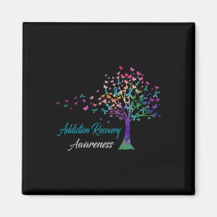 Tree Ribbon Addiction Recovery Awareness Comfort C Magnet