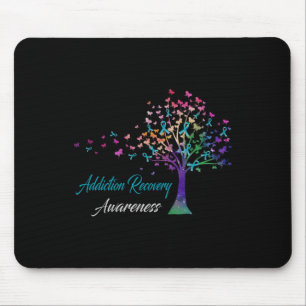 Tree Ribbon Addiction Recovery Awareness Comfort C Mouse Mat