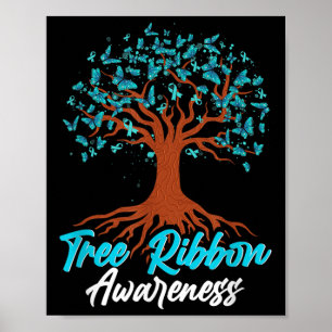 Tree Ribbon Addiction Recovery Mental Health Aware Poster