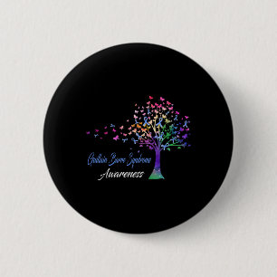 Tree Ribbon Guillain Byrre Syndrome Awareness  6 Cm Round Badge