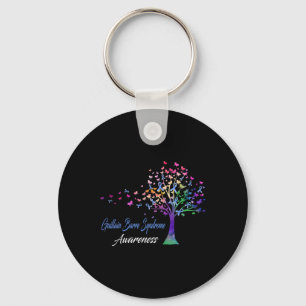 Tree Ribbon Guillain Byrre Syndrome Awareness  Key Ring