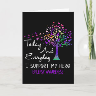 Tree Ribbon I Support My Hero Epilepsy Awareness Card