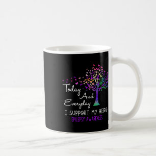 Tree Ribbon I Support My Hero Epilepsy Awareness Coffee Mug