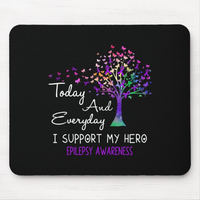 Tree Ribbon I Support My Hero Epilepsy Awareness  Mouse Mat (Front)