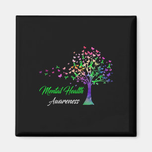 Tree Ribbon Mental Health Awareness  Magnet