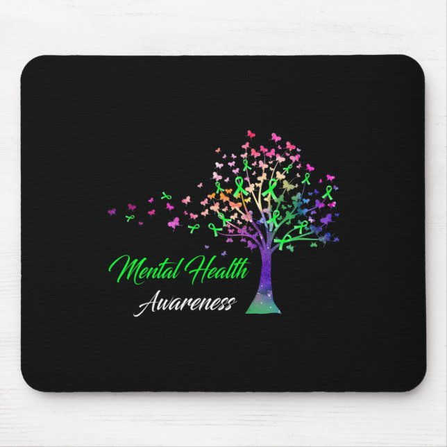 Tree Ribbon Mental Health Awareness  Mouse Mat (Front)