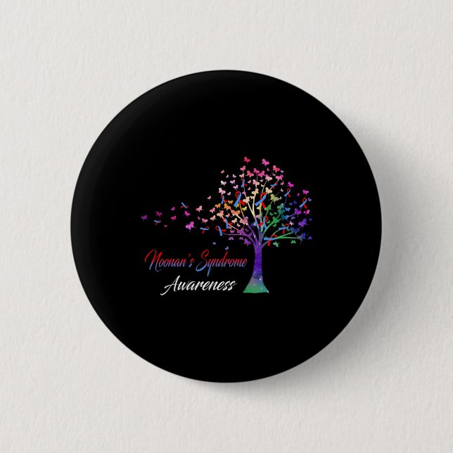 Tree Ribbon Noonan's Syndrome Awareness  6 Cm Round Badge (Front)