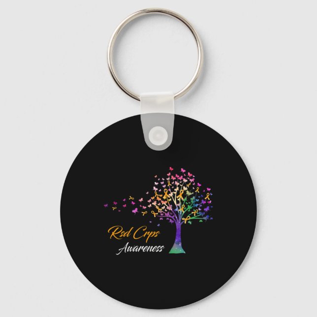 Tree Ribbon RSD CRPS Awareness  Key Ring (Front)