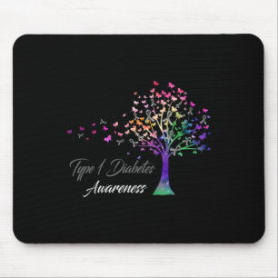Tree Ribbon Type 1 Diabetes Awareness Mouse Mat