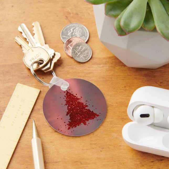 Tree Rich Keepsake | Festive Crimson Red Christmas Key Ring (Desk)