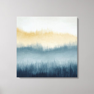 Tree Ridge Watercolor Canvas Art - Blue