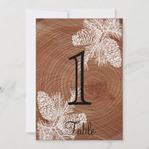 Tree Rings Rustic Country Wedding Table Number