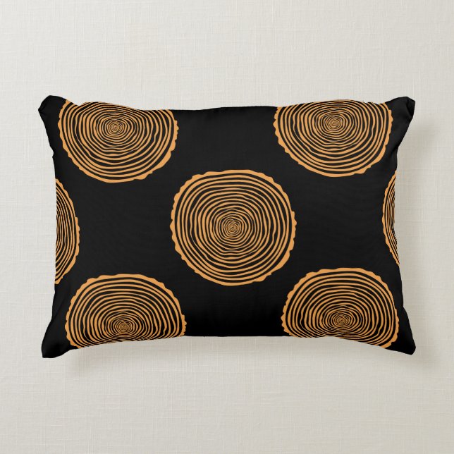 Tree Rings Seamless Pattern. Saw cut tree trunk ba Decorative Cushion (Front)