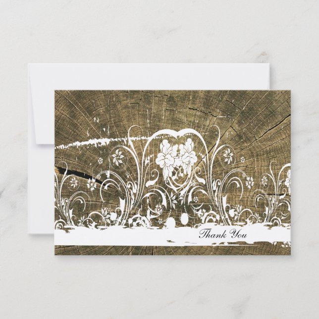 Tree Rings Shabby Lace thank you notes (Front)