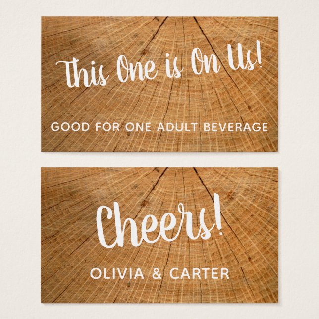 Tree Rings Stump Photo, Rustic Drink Tickets (Front & Back)