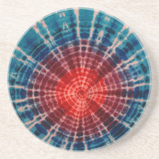 Tree Rings Tie Dye PhatDyes Coaster (Front)