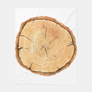 Tree rings. Watercolor illustration. hand drawn ab Fleece Blanket