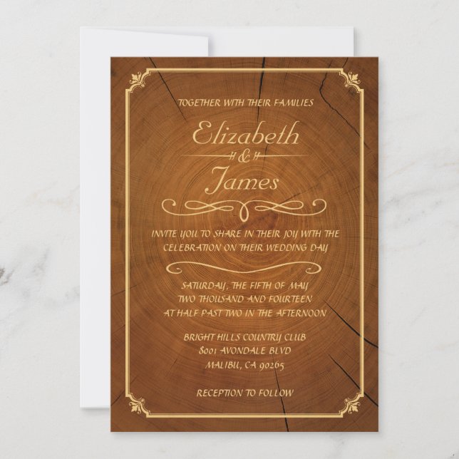 Tree Rings Wedding Invitations (Front)