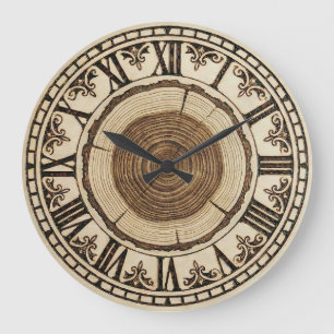 Tree Rings Wooden Wall Clock 