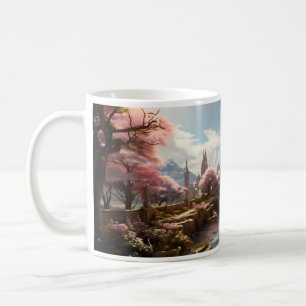 Tree, River And Palace In Another World Coffee Mug