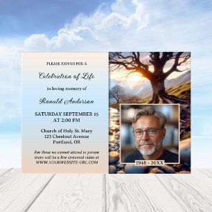 Tree River of Life Poem Photo Celebration of Life Invitation