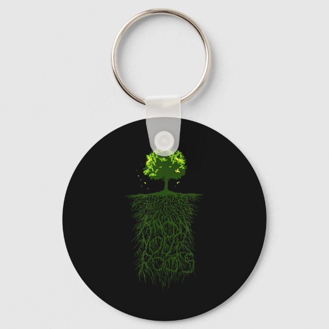 Tree Root Know Your Origin Nature Environmental Key Ring (Front)
