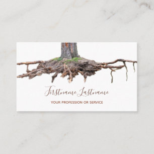 Tree root removal and tree excavation expert business card