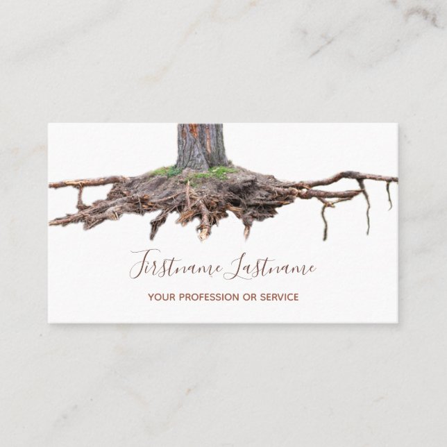 Tree root removal and tree excavation expert business card (Front)
