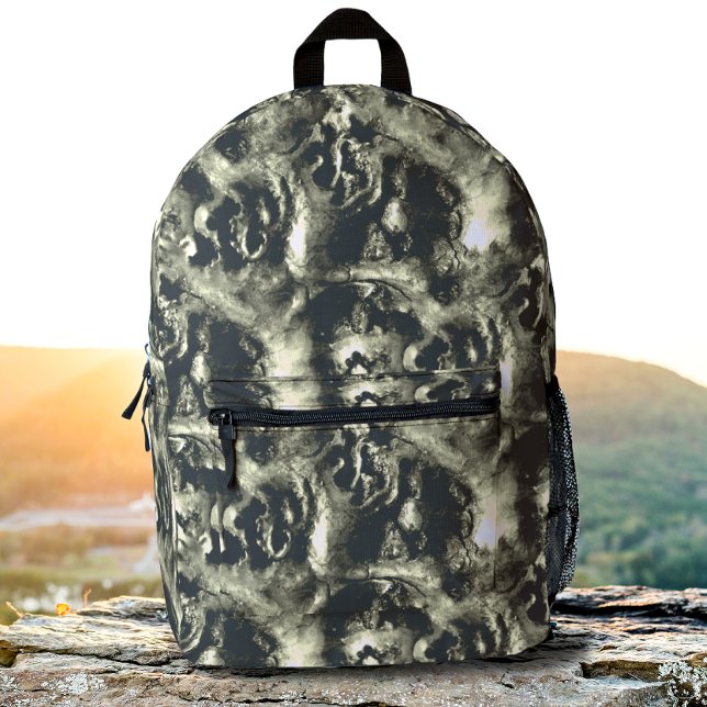 Tree Root Wood Texture Black and Grey Camo     Printed Backpack (Creator Uploaded)