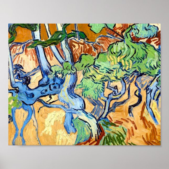 Tree Roots (1890) Vincent Van Gogh botanical Art Poster (Front)