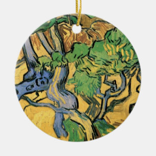 Tree Roots and Trunks by Vincent van Gogh Ceramic Tree Decoration
