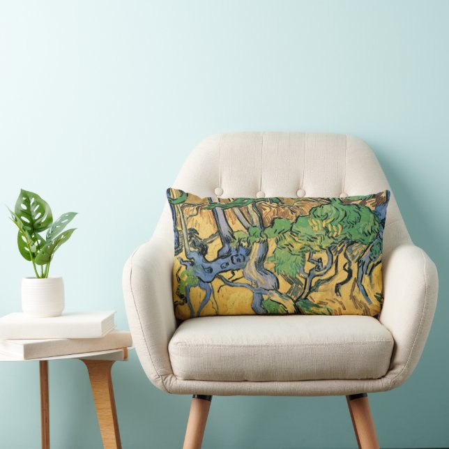 Tree Roots and Trunks by Vincent van Gogh Lumbar Cushion (Chair)