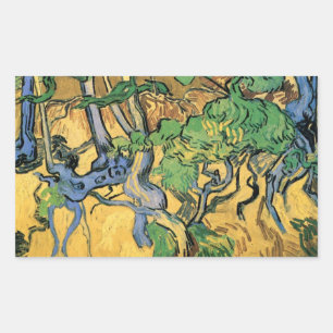 Tree Roots and Trunks by Vincent van Gogh Rectangular Sticker