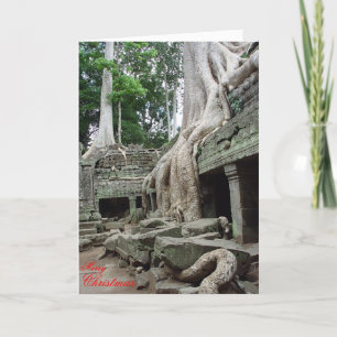 Tree roots at Ta Phrom  Holiday Card