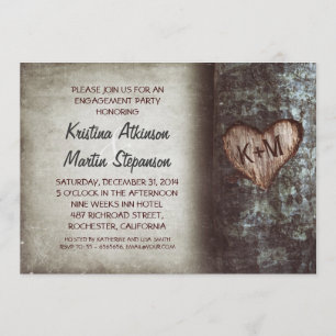 Tree rustic engagement party invitations