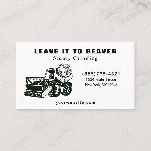 Tree Saw Stump Grinding Removal Business Card (Front)