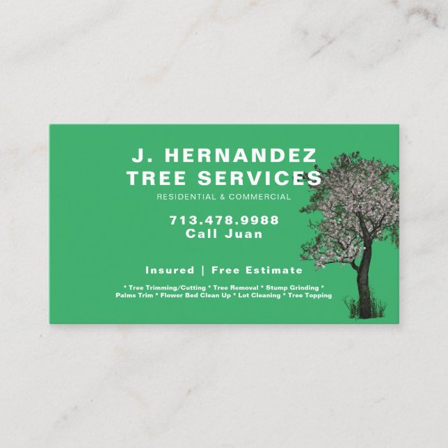 Tree Service  Business Card (Front)