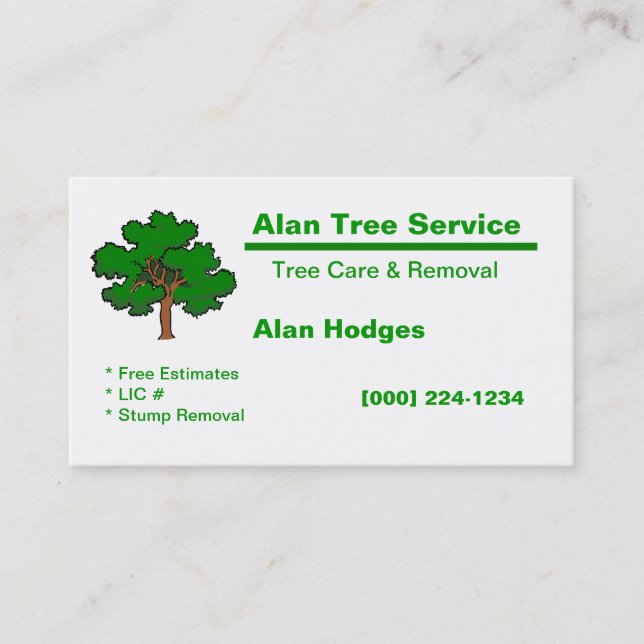 Tree Service Business Card (Front)