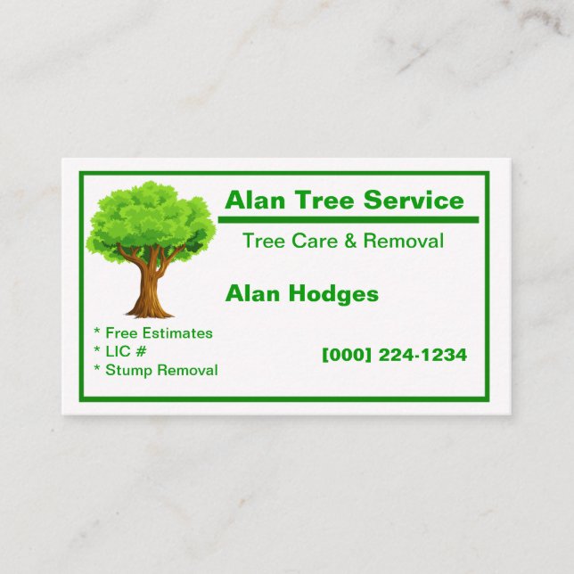 Tree Service Business Card (Front)