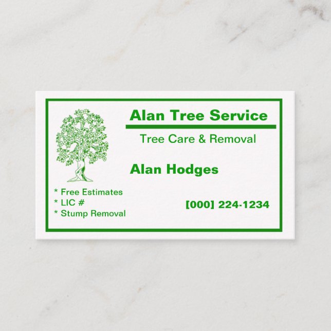 Tree Service Business Card (Front)