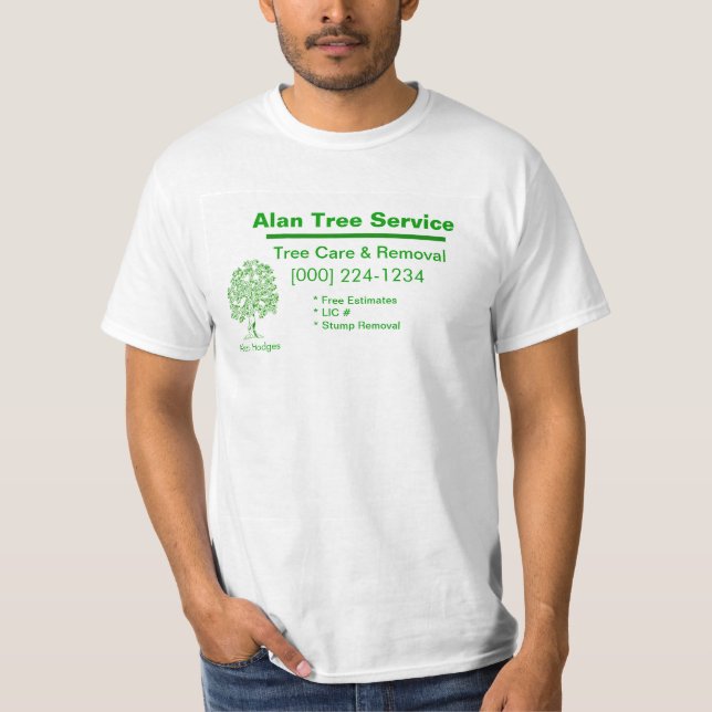 Tree Service Business Card T-Shirt (Front)