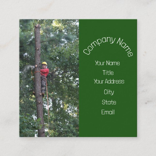 Tree Service Business Square Business Card (Front)