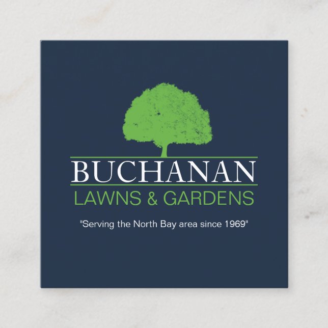 Tree Service Lawn Care and Gardening Business Card (Front)