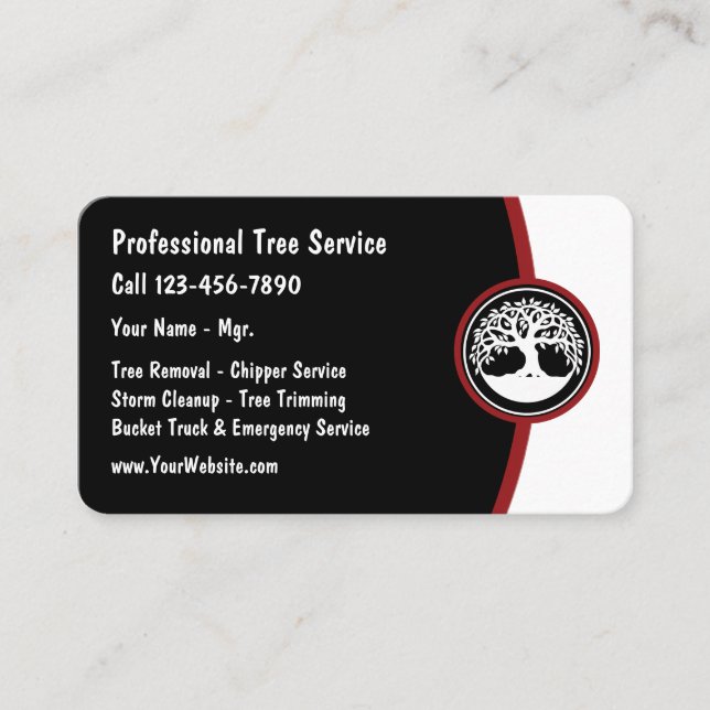 Tree Service Modern Business Card Template (Front)