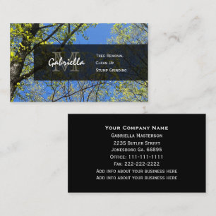 Tree Service Monogram Business Cards