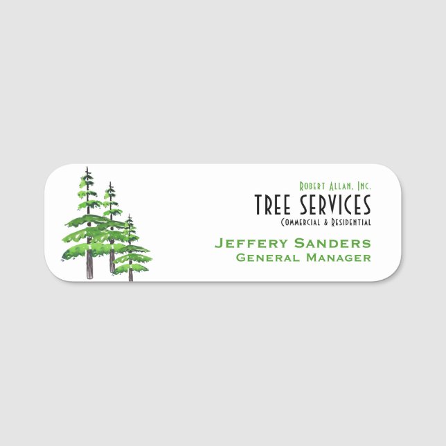 Tree Service Professional Name Tag (Front)