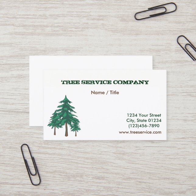 Tree Service Single Sided Business Card (Front/Back In Situ)