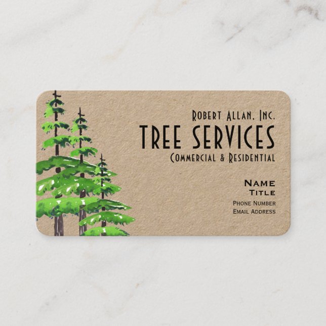 Tree Services Kraft Business Card (Front)