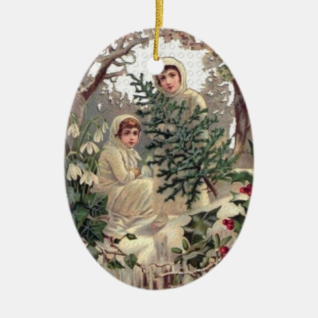 Tree Shopping Ceramic Tree Decoration (Front)